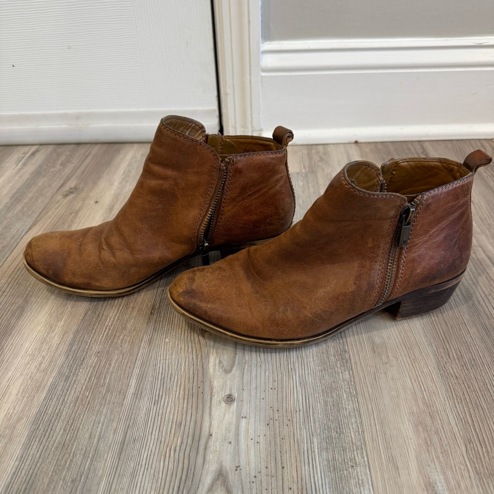 Lucky Brand Double Zip Leather Booties
